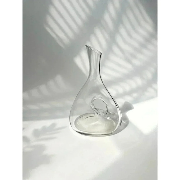 Vintage Lenox Tuscany Round Clear Asymmetrical Glass Decanter - Picture 1 of 9